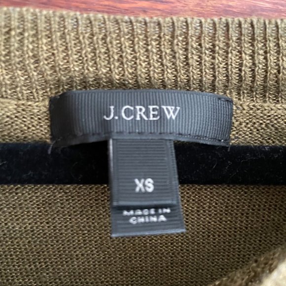 J. Crew Linen Olive Sweater Size XS - Picture 6 of 6